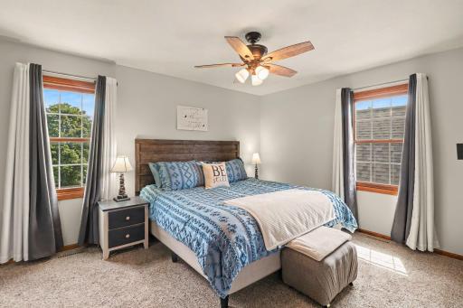 Primary bedroom has spacious walk-in closet.