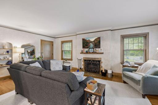 Main floor with fireplace.