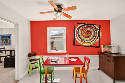 Another view of the eat in dining room area.