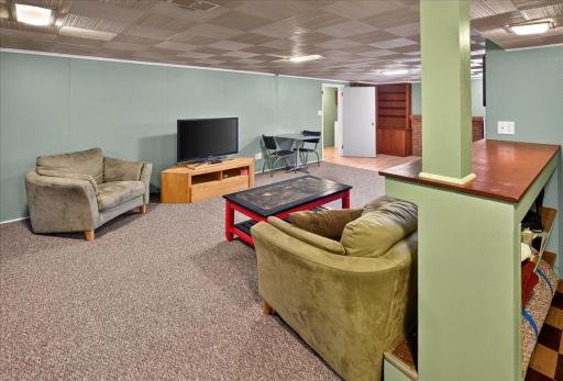 Another angle of the lower level rec room.