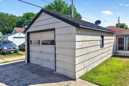 Detached 1 car garage. Seller will be installing a new roof on the garage!