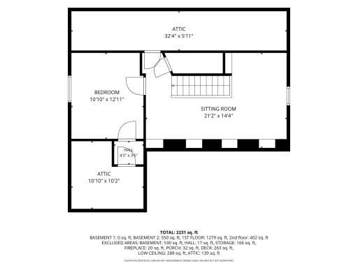 Upper level floor plan.