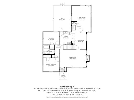 Main level floor plan. Bomb Shelter access in the closet in the family room!