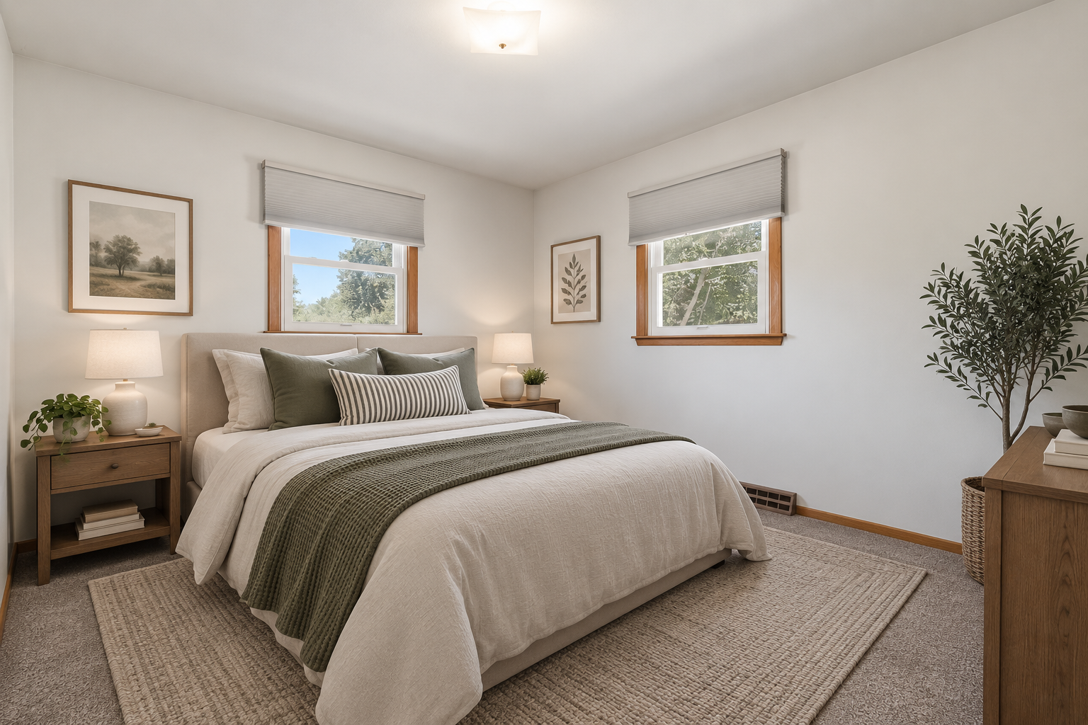 Bed 2 virtual staged
