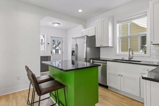 New wood slat kitchen window blind in 2021.