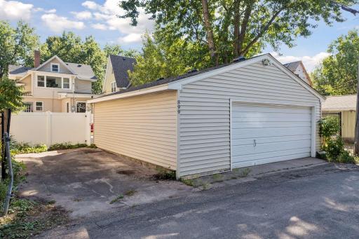 Oversized 2 car garage with additional off street parking space - HUGE BONUS! Great for extra vehicles or boat storage!