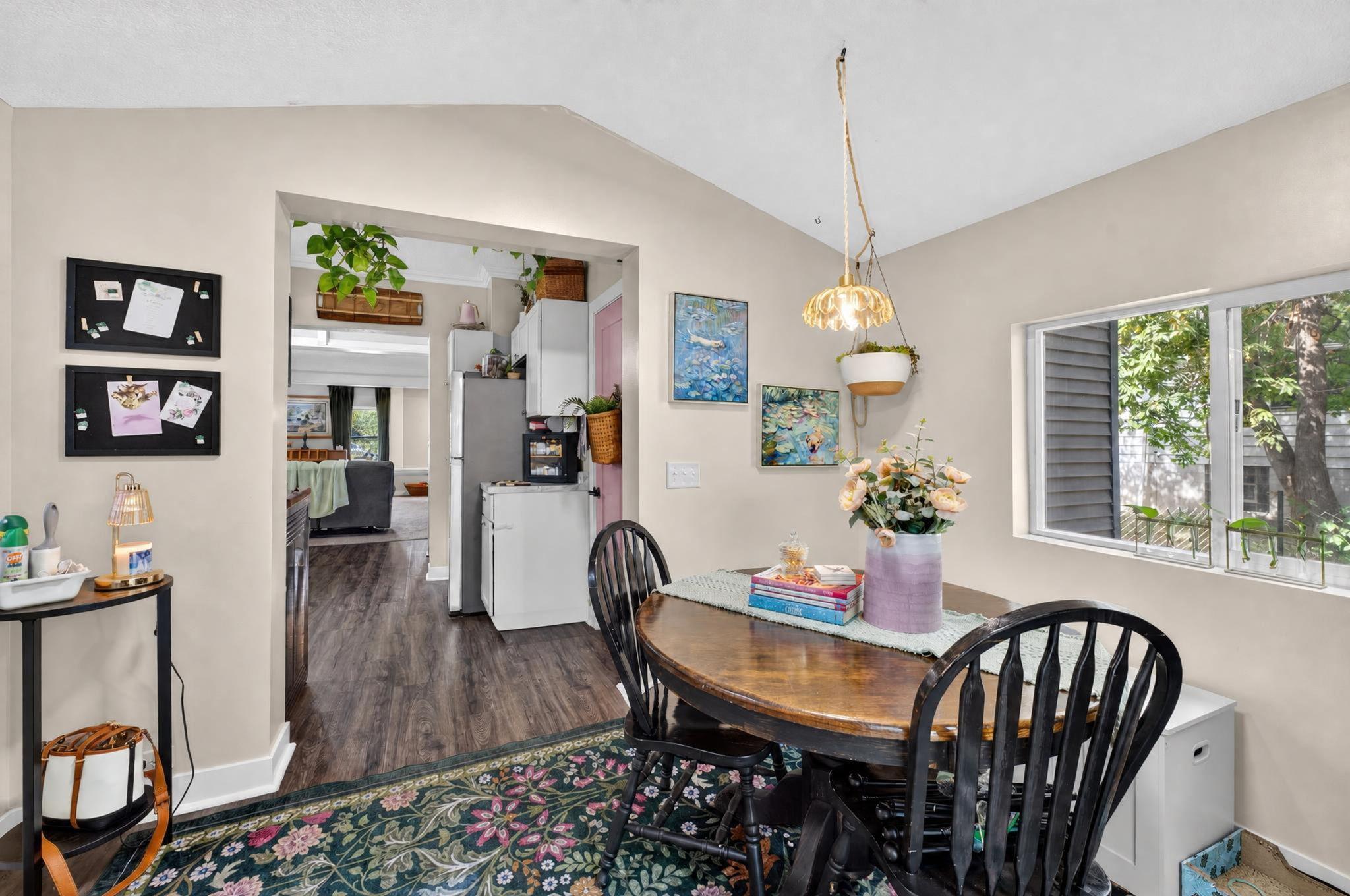 Informal dining area with a cozy, intimate feel.