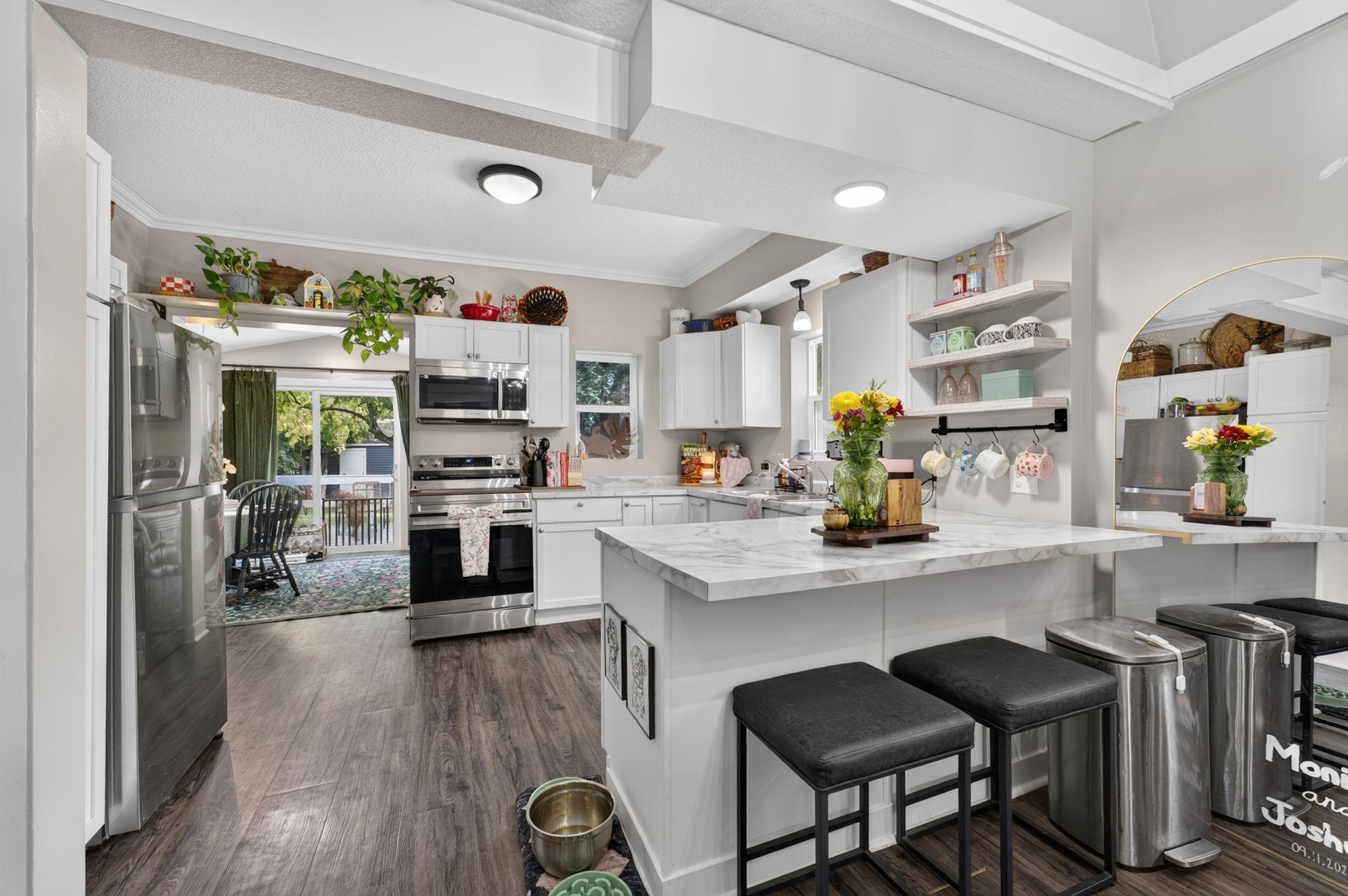 Bright and airy kitchen.