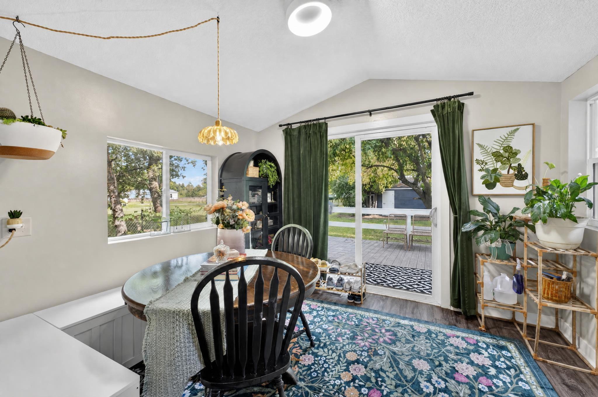 Informal dining with great views of your backyard.