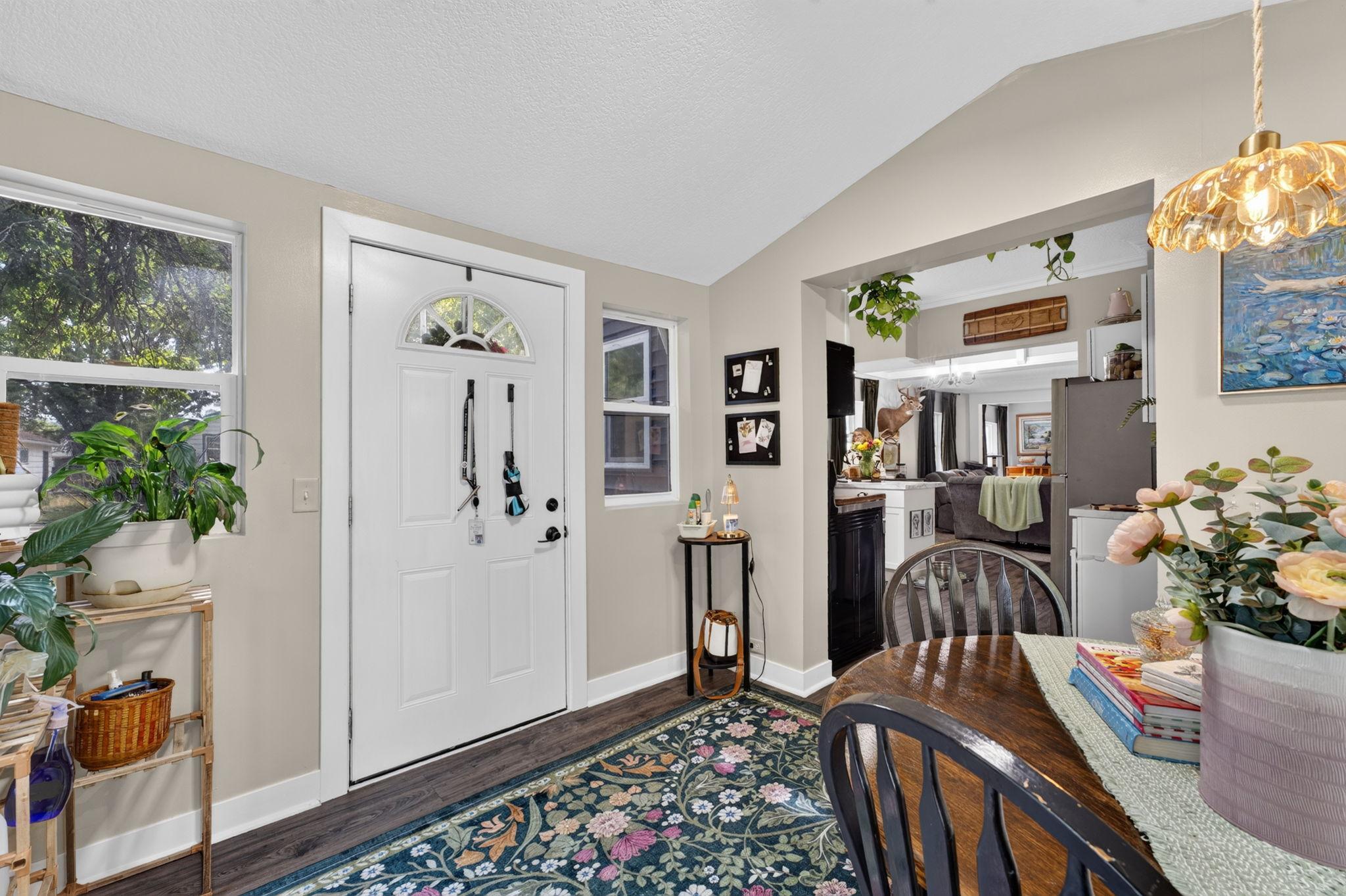Inviting entryway that provides a comfortable transition into the home.