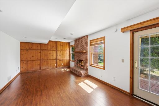 Windows bring natural light into the lower level.