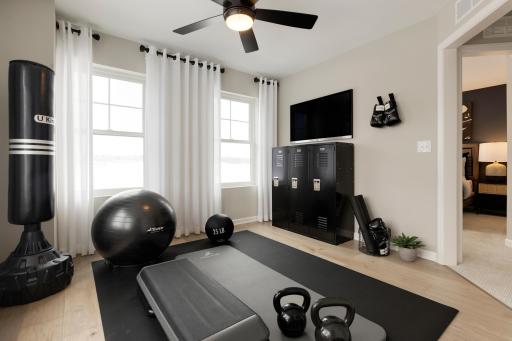 Photo is of a model home.