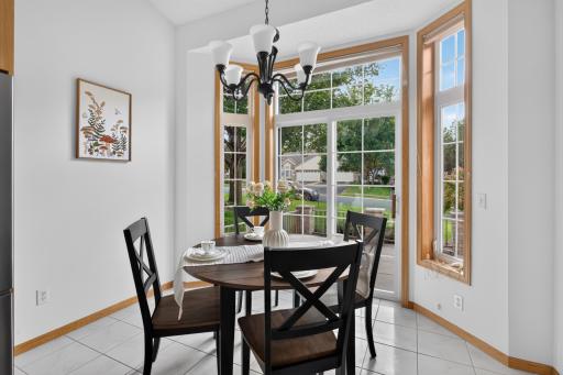 In-kitchen dining to patio