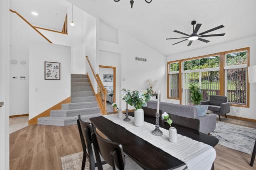 Dining room to upper level