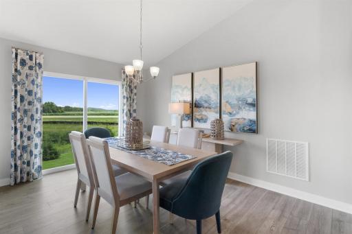 Perfectly positioned dining room.