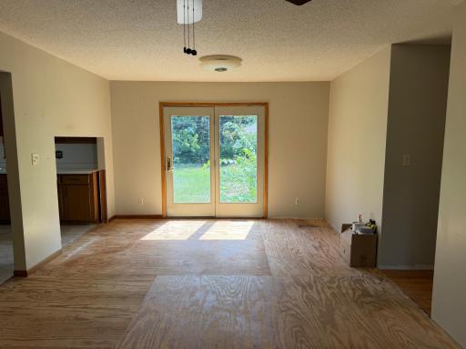 Oversized dining room leads to the back yard.