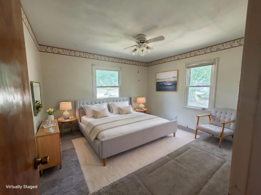 Virtually staged Primary Bedroom