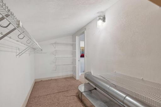 Large storage closet in upper level family room
