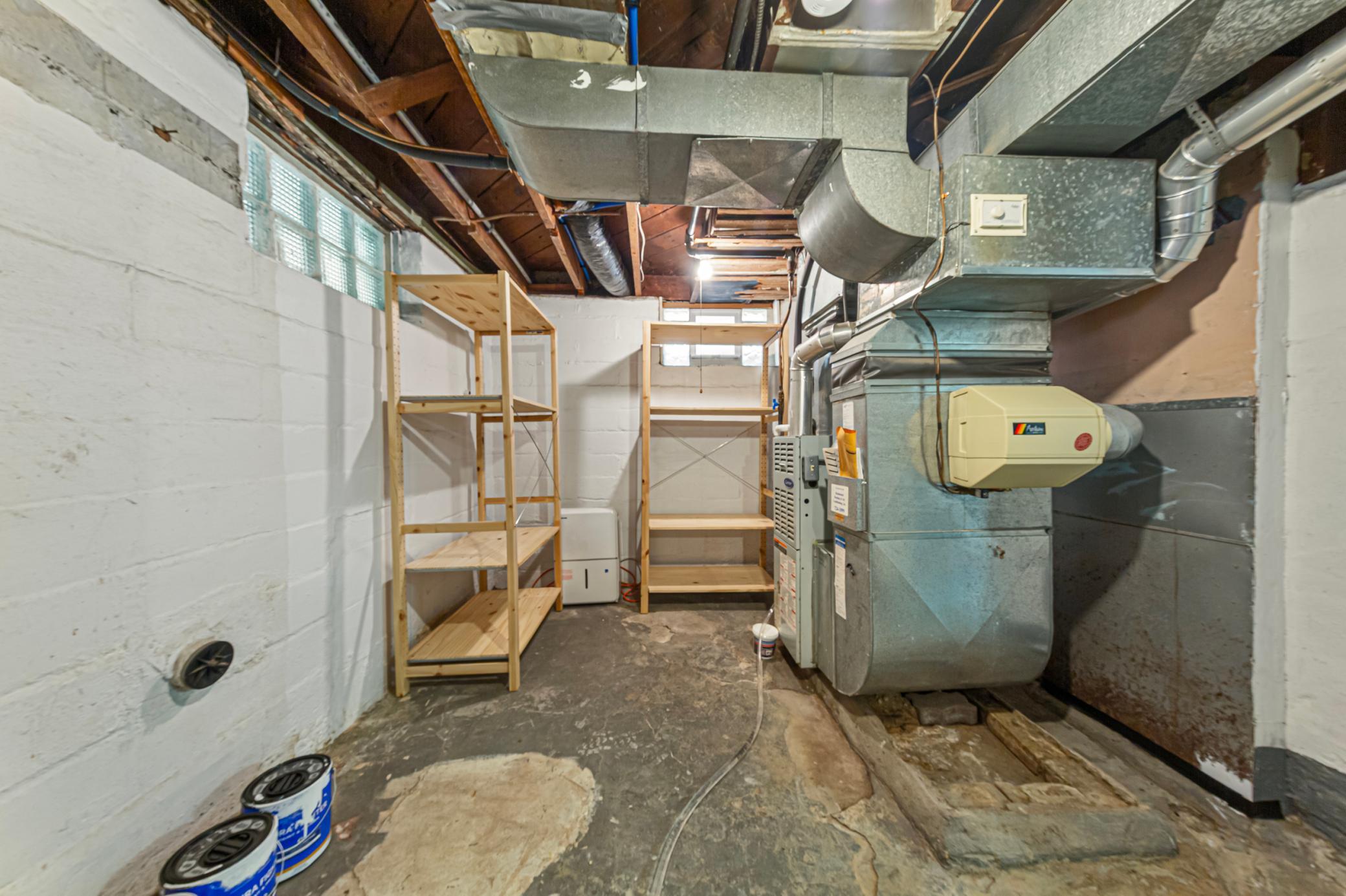 Utility area + lots of storage space