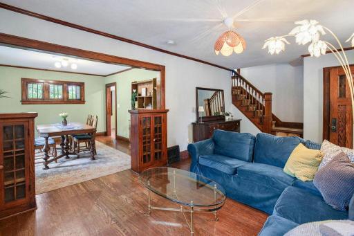 Living and dining rooms flow together, creating comfortable everyday living and plenty of space for gathering.