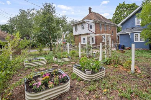 Seller will remove raised beds if the next owner plans to add a garage.