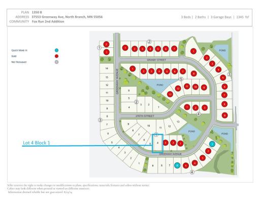 Homesite. Photos and renderings may not depict actual plan, materials, & finishes may vary. All measurements are approximate.