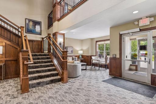 Main entrance and cozy gathering spot