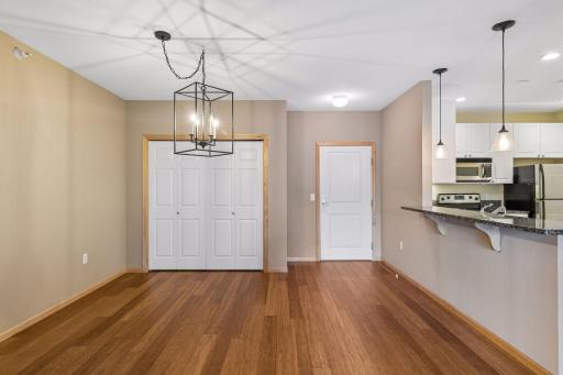 Dining room and entry into the unit with large closet