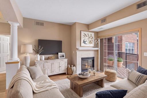 Virtually staged living room