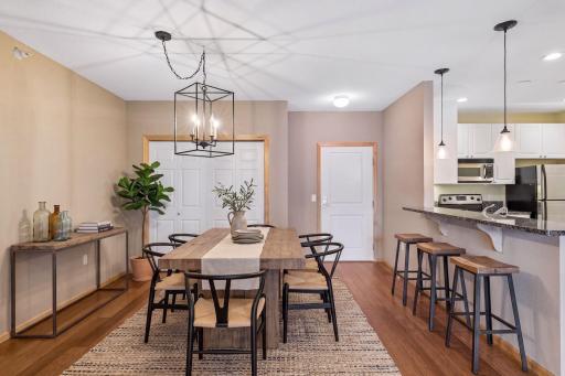 Virtually staged dining room