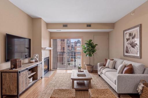 Virtually staged living room