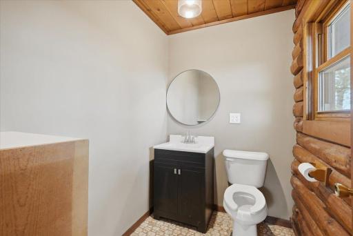 Attached to the large primary, this bathroom offers functionality and could be converted to have more space with some creativity