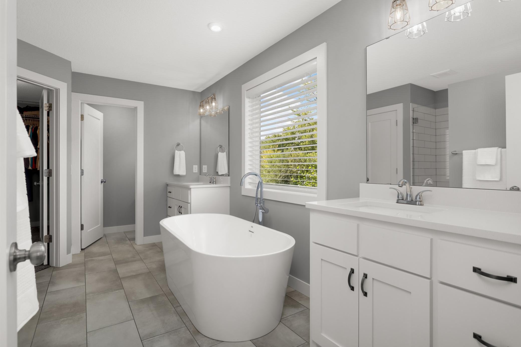 Primary bathroom with separate tub & shower