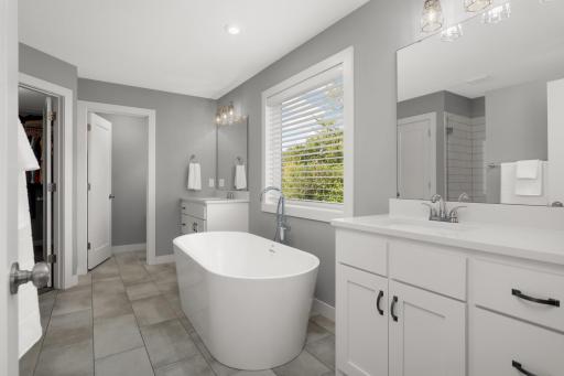 Primary bathroom with separate tub & shower
