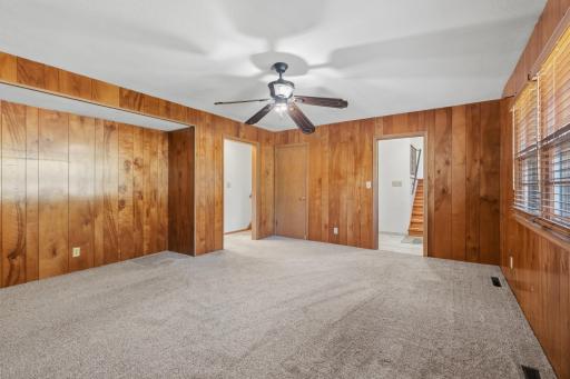 Very spacious area and has access to a 3/4th bath in the same level.