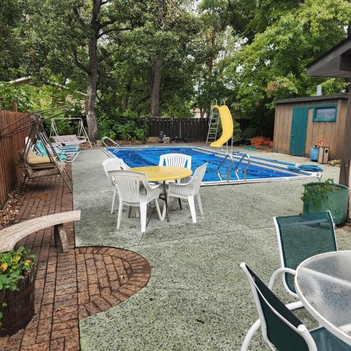 Peaceful patio with pool and grilling space for all of your weekend gatherings! patio with pool and