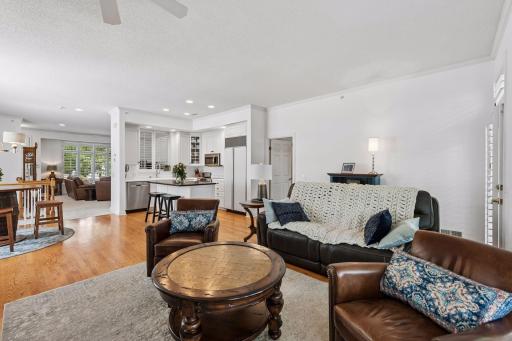 Family room and kitchen