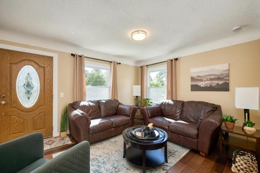 Spacious living room filled with natural light