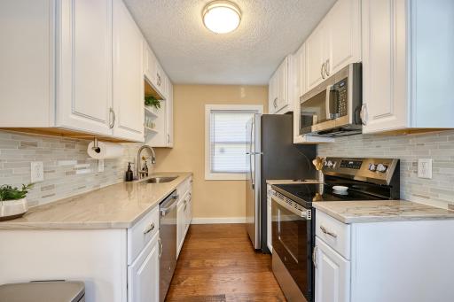 Updated kitchen is filled with natueral light