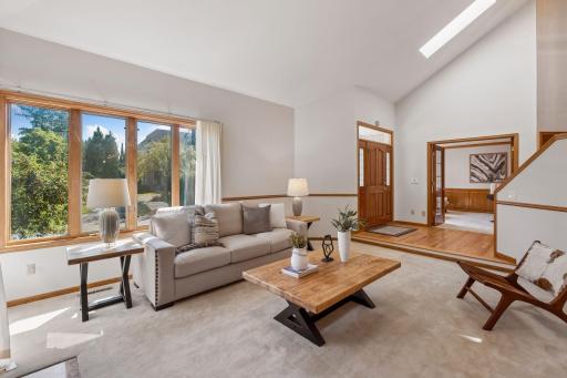 A large living room provides ease for furniture placement