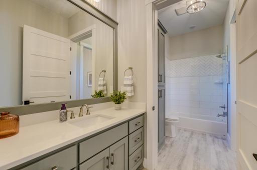 Jack-and-Jill bath conveniently connects the additional bedrooms!