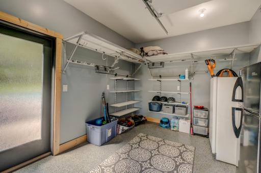 Additional garage storage offers plenty of room to keep everything organized