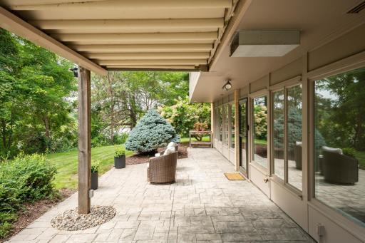 Patio is south facing with views of the lake.