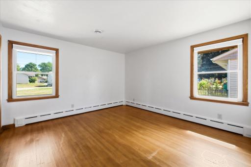 Hardwood floors in the main level bedroom