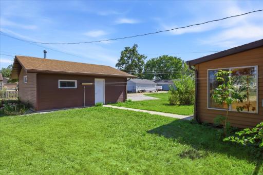 Backyard and 2 car garage wit halley access