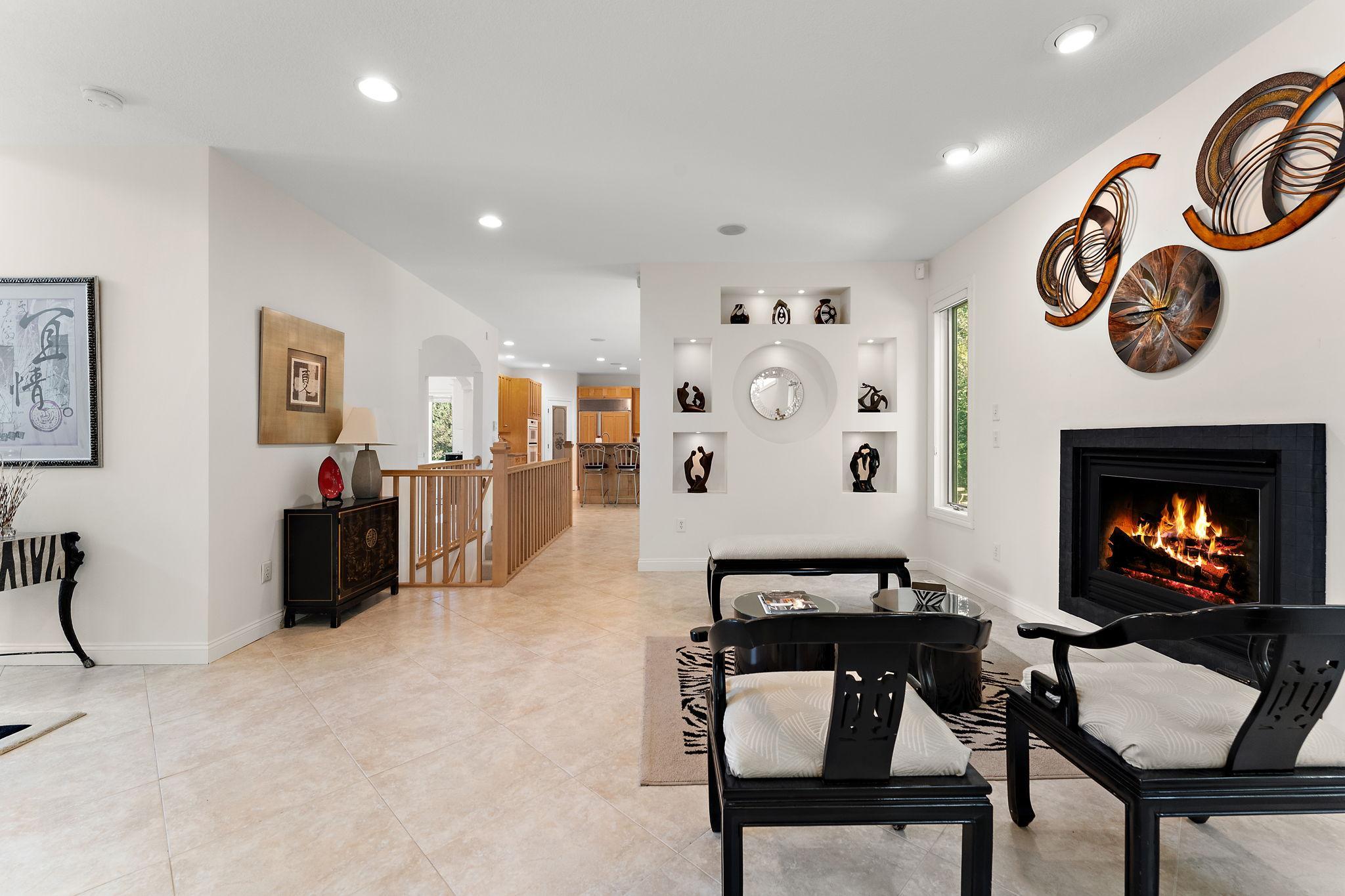 Lobby waiting area looking to kitchen