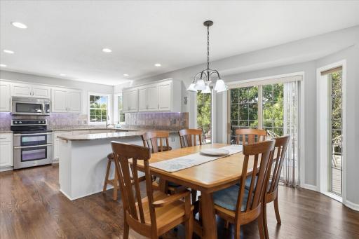 Open Informal Dining w/hrdwd flrs w/slider to main-free deck. Breakfast bar counter