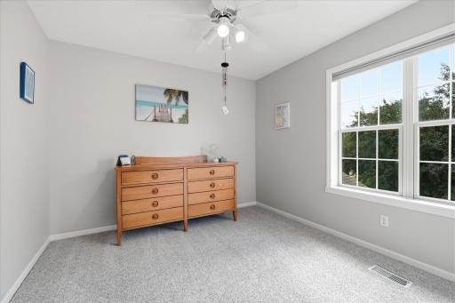 Upper level 3rd of 3 Bedrooms upper level with ceiling/fan light and updated carpet