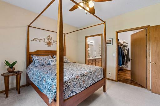 Primary bedroom with large walk in closet
