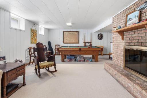 Large lower level 2nd family room with a fireplace